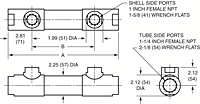 Dimensional Drawing for 54 Series Shell & Tube Heat Exchangers (00486)