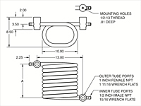 Dimensional Drawing for Tube-in-Tube Heat Exchangers (00528)