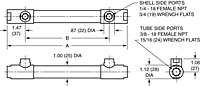 Dimensional Drawing for 23 Series Shell & Tube Heat Exchangers (00540)