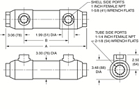 Dimensional Drawing for 73 Series Shell & Tube Heat Exchangers (00677)