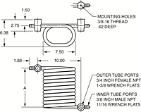 Dimensional Drawing for Tube-in-Tube Heat Exchangers (00448)